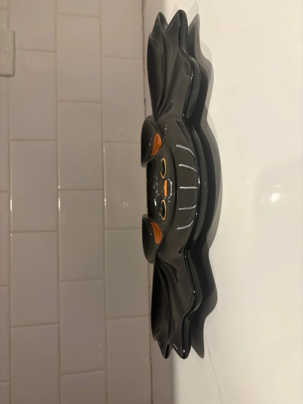 Target Black and Orange Ceramic Bat Serving Platter